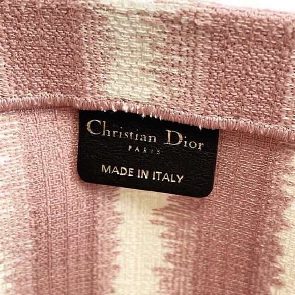 Christian Dior Bayadere Stripe Large Book Tote D-Stripes Embroidery Pink - Picture 2 of 14